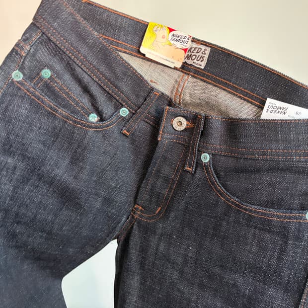 네이키드 앤 페이머스 헤리티지 셀비지 데님 진 청 팬츠