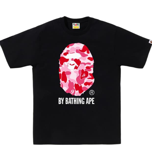 베이프 카모 블랙 핑크 반팔