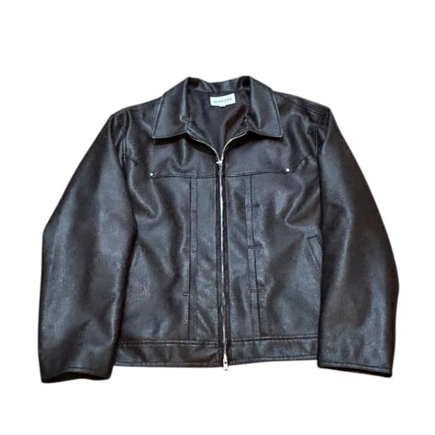 스페로네 더블 라인 트러커 크랙 자켓/브라운