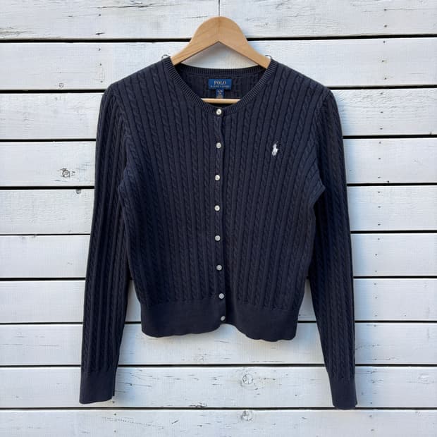 Polo 폴로 케이블 꽈배기 니트 가디건