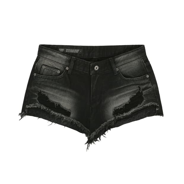 DARKNESS LOW WAIST SHORTS, BLACK