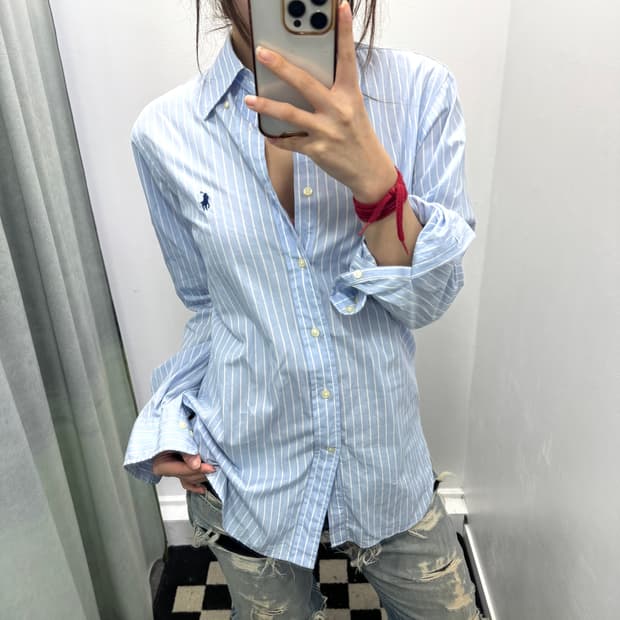 랄프로렌 블루 스트라이프 셔츠