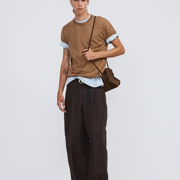 렉토 26SS 리넨 린넨 블렌드 플리티드 팬츠 다크 초콜렛