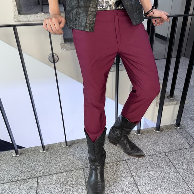 burgundy pants