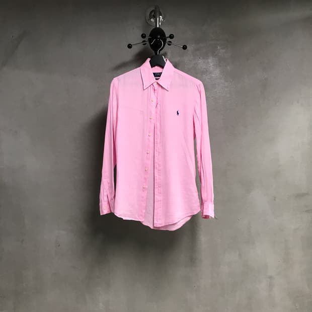 폴로 랄프로렌 QR 린넨 셔츠 핑크 XS(W)