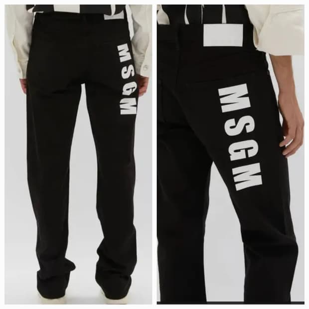 MSGM 로고 프린트 릴렉스핏 블랙진 청바지 / 남 50 (33정도)

