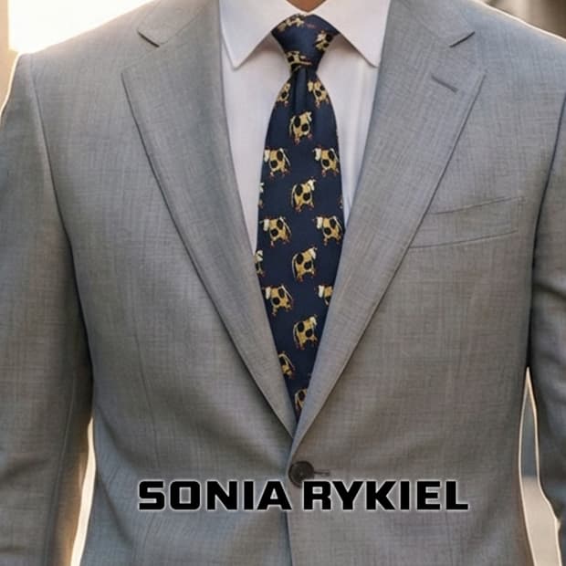 소니아리키엘 넥타이 네이비 소 모티브 9.6cm A+등급 K2198
