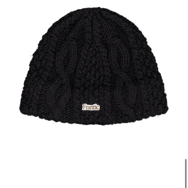 [새상품] 프랜틱서비스 - 울 케이블 비니 블랙 앨리스펑크 인스턴트펑크