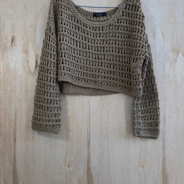 Mystic 브라운 아크릴 니트 탑 