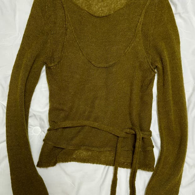 올리브 레이어드 니트 