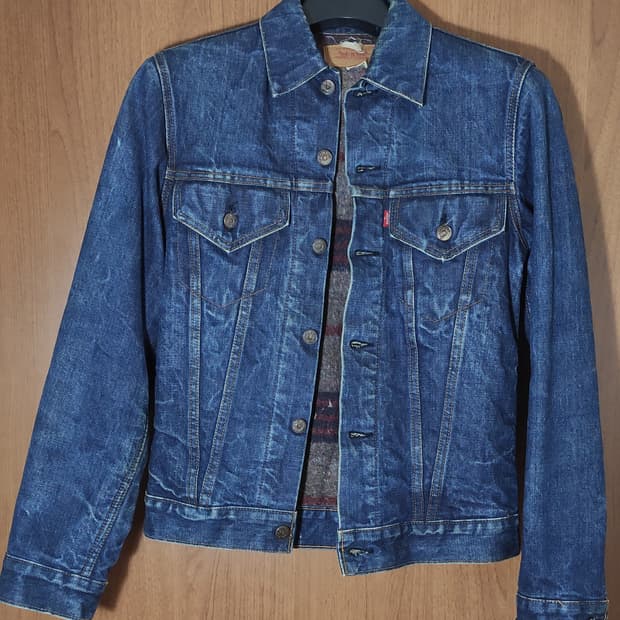 70s 리바이스 데님자켓 블랭킷 안감 작은사이즈