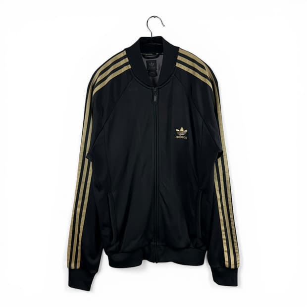 105) 아디다스 올드스쿨 슈퍼스타 트랙탑 져지 검/골