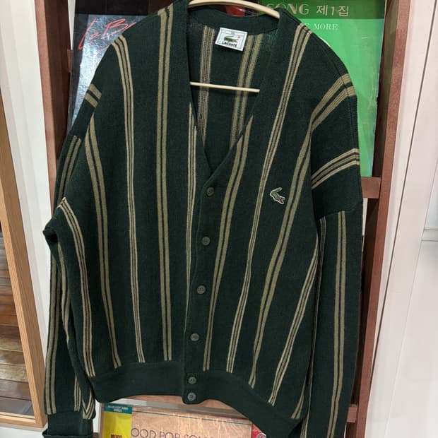 90s 서광 라코스테 울 니트 가디건