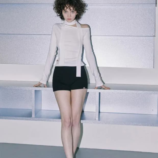 미치코런던 코시노 유니언잭 골지 쇼츠 블랙