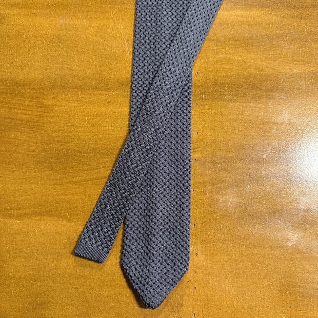 브루넬로쿠치넬리 BRUNELLO CUCINELLI 니트 넥타이 차콜