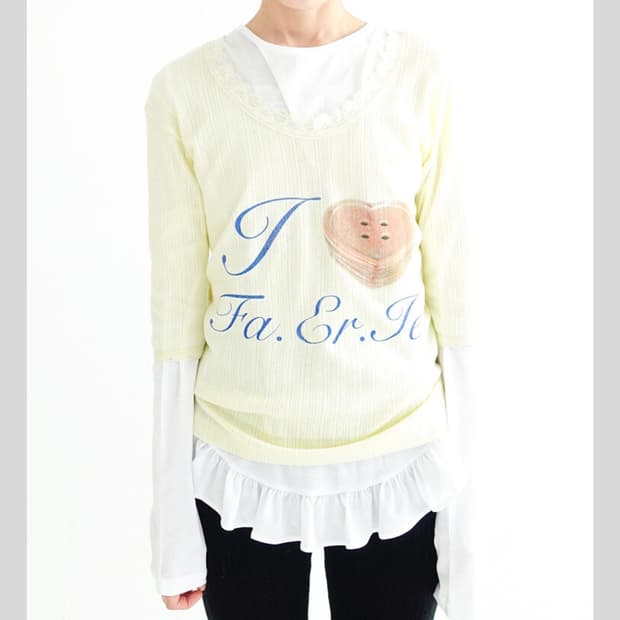 샵페어리 레이스 티셔츠 레몬