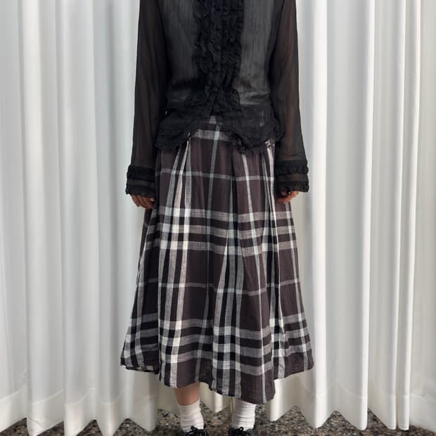 check mori skirt