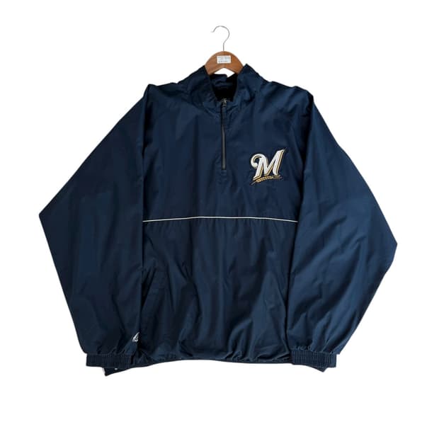 마제스틱 MLB 밀워키 브루어스 풀오버 아노락