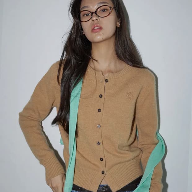 미치코런던 울니트 가디건 웜베이지