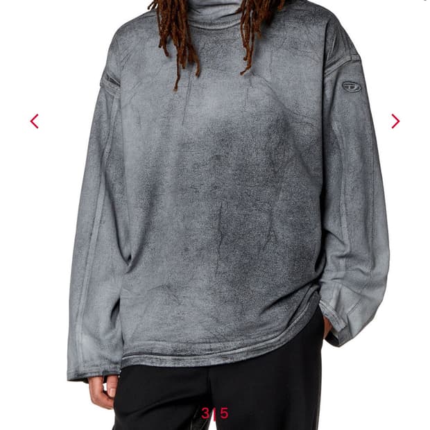 디젤 D-Nlabelcol-S Track 발광 데님 스웨터