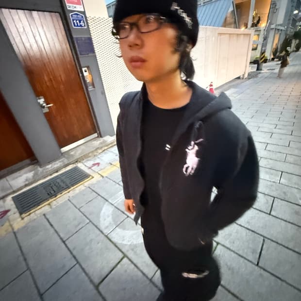 폴로 빅포니 후드집업 L +geek vintage뿔테안경 증정