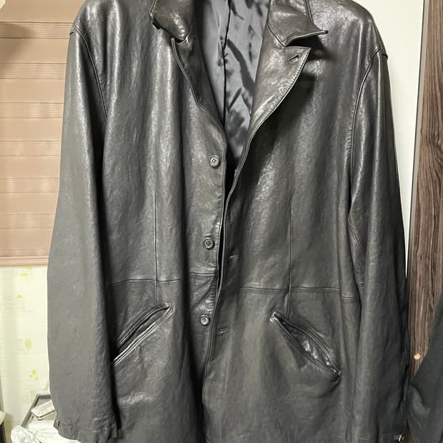 유스 워시드 레더 자켓 m