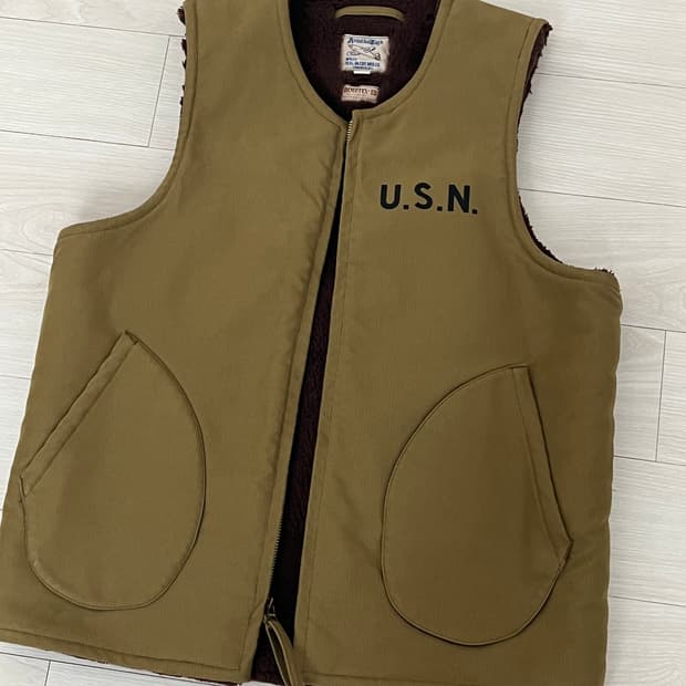 더리얼맥코이 USN 알파카 N1 덱자켓 베스트 (사이 즈 38)