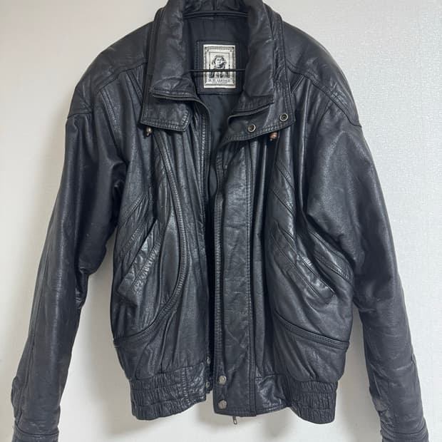 H.B. Leather 블랙 가죽 자켓 (소가죽 100)