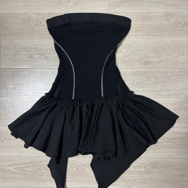 스컬프터 튜브탑 로우웨이스트 드레스 블랙