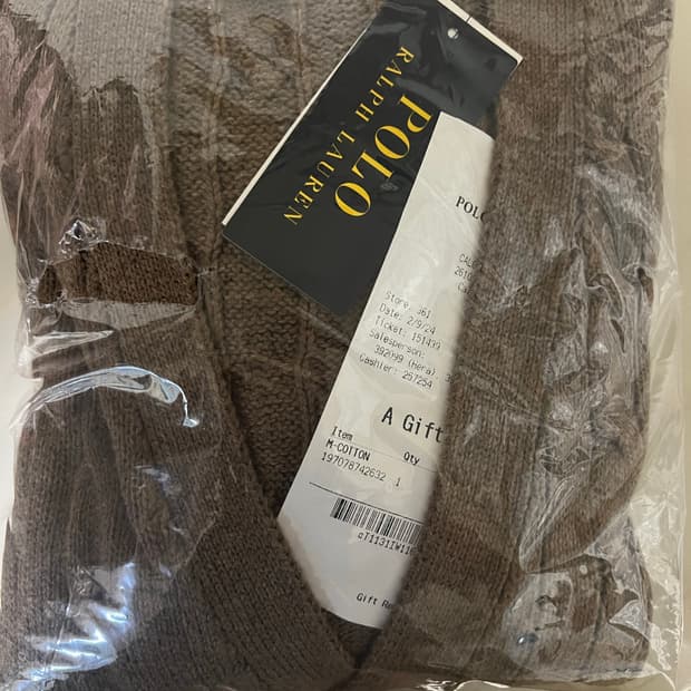 폴로 케이블 가디건 브라운