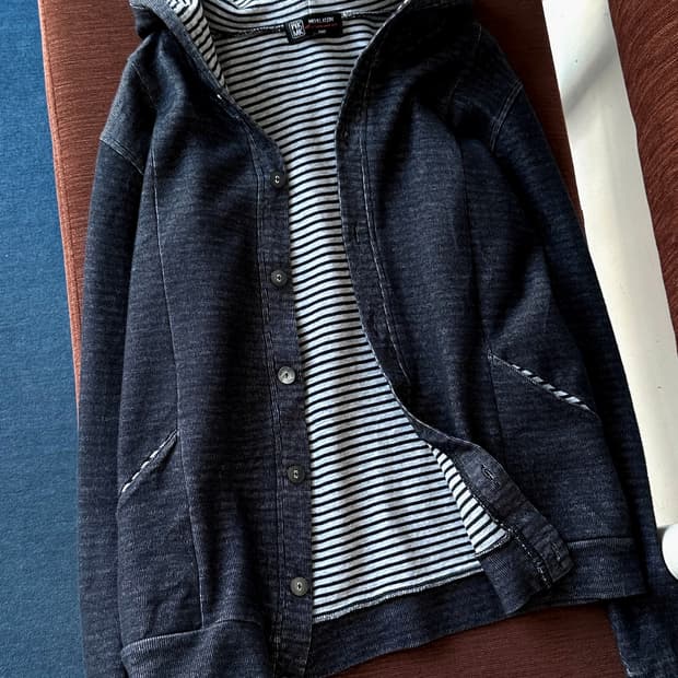 Mild cotton sweat hooded parka