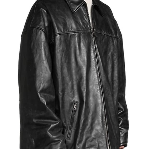 [구매] 발렌시아가 / 크링클 레더 블루종 / 44,46