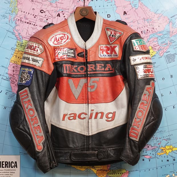 빈티지 레이싱 스폰서 바이크 자켓