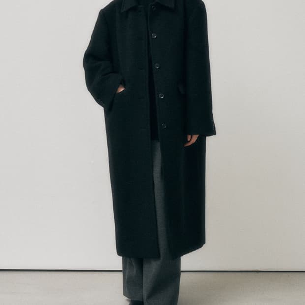 UGST overfit alpaca single coat (black)