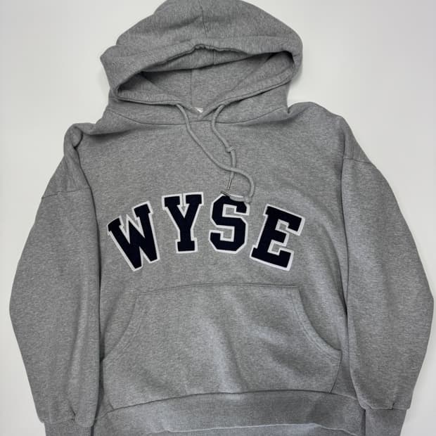 WYSE 빅 로고 기모 스웻 오버핏 후드티 L