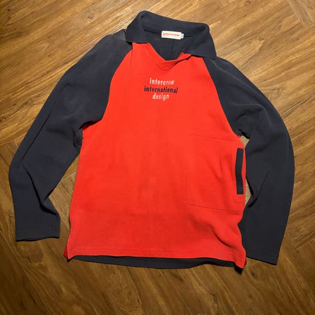 90s intercrew logo block color sweat