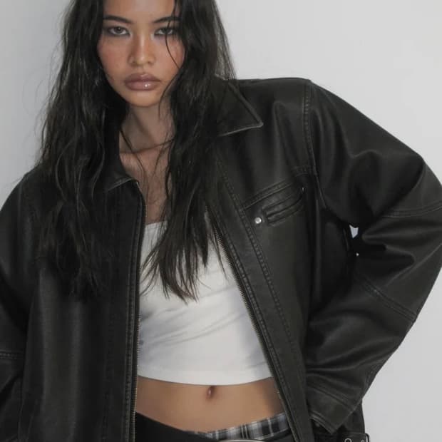 블랙업 쿠다 워싱 레더자켓 새상품