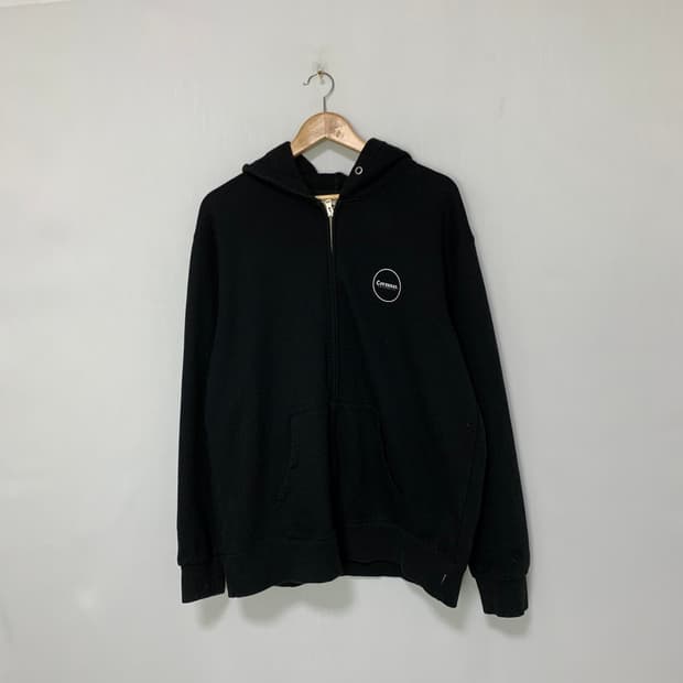 커버낫 빈티지 베이직 블랙 후드집업 XL 남녀공용