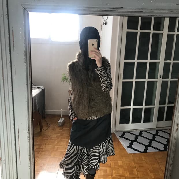 vintage brown fur jacket