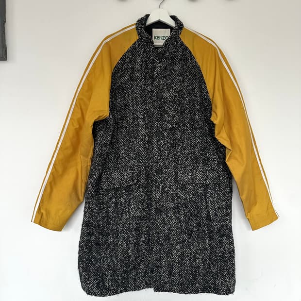 겐조 18AW 런웨이 해링본 트랙 코트