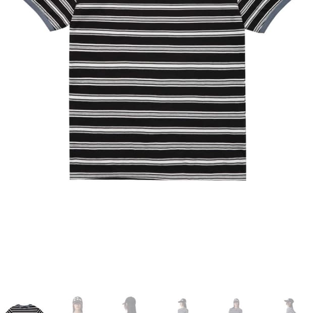 아캄 Striped Ringer Top (Black-Gray)