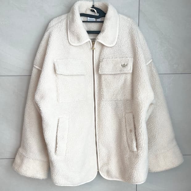 아디다스 쉐르파 후리스 자켓 아이보리/골드 [M]