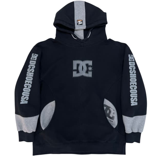 [L] D.C shoes 디씨슈즈 러버 로고 배색 후드티셔츠