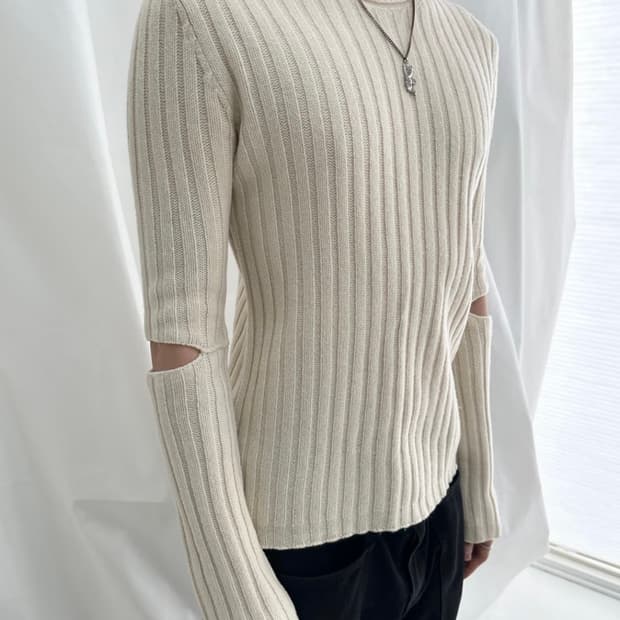 Helmut lang cut off knit long sleeve