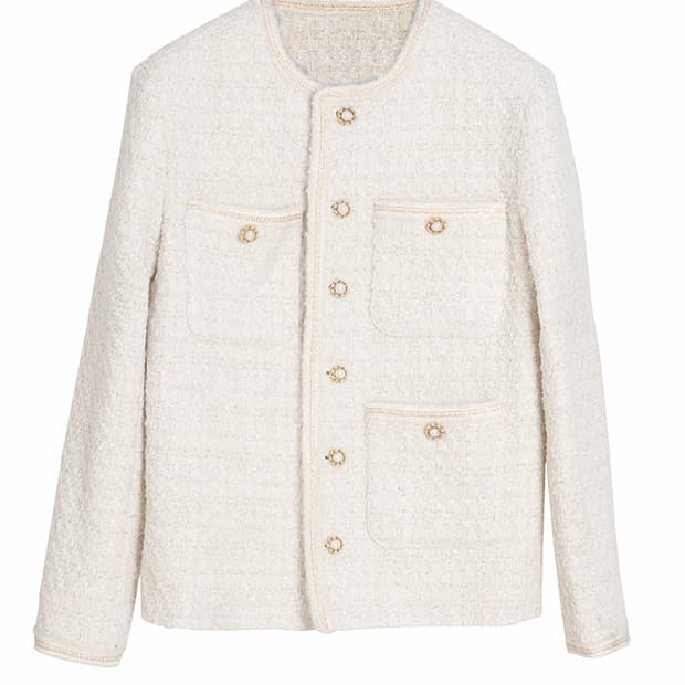 엑스오디너리 트위드 자켓 화이트