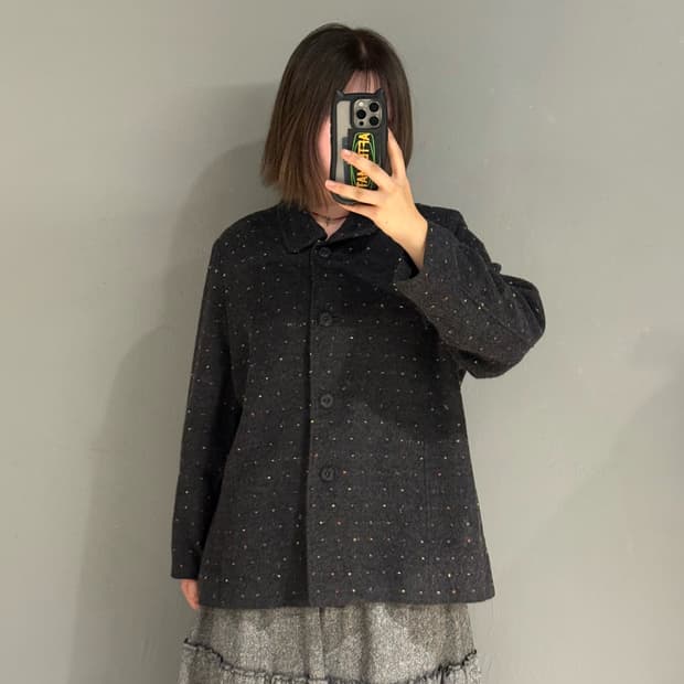 color dot pattern short coat