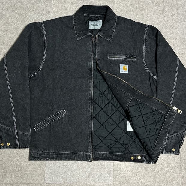 칼하트 WIP OG 산타페 자켓 블랙 퀼팅 자켓