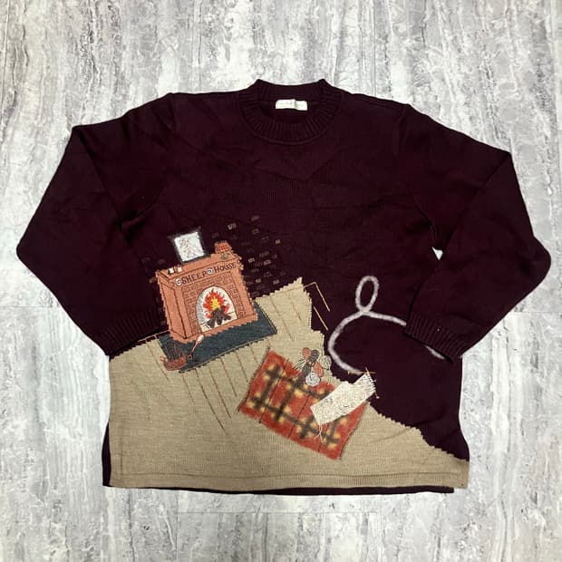 일본빈티지 Temptine 올드스쿨아메카지 혁오풍 니트스웨터