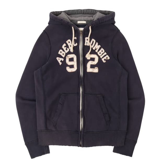 아베크롬비 네이비 아치 로고 헤비 후드집업