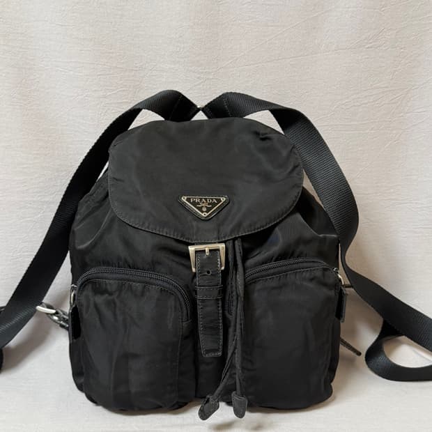 (A급)프라다 포코노 나일론 백팩 투포켓 버클 스몰